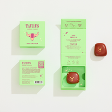 Load image into Gallery viewer, Taurus Boxed Zodiac Crystal – Red Jasper