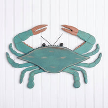 Load image into Gallery viewer, Wooden Blue Crab Wall Decor