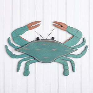 Wooden Blue Crab Wall Decor