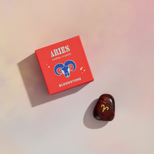 Load image into Gallery viewer, Aries Boxed Zodiac Crystal - Bloodstone