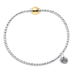Cape Cod Patterned Bracelet with 14K Yellow Gold Ball