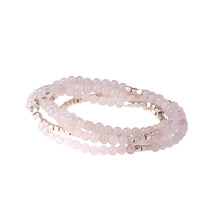 Load image into Gallery viewer, Rose Quartz/Silver Stone Wrap