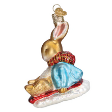 Load image into Gallery viewer, Peter Rabbit On Sled Ornament Ornament