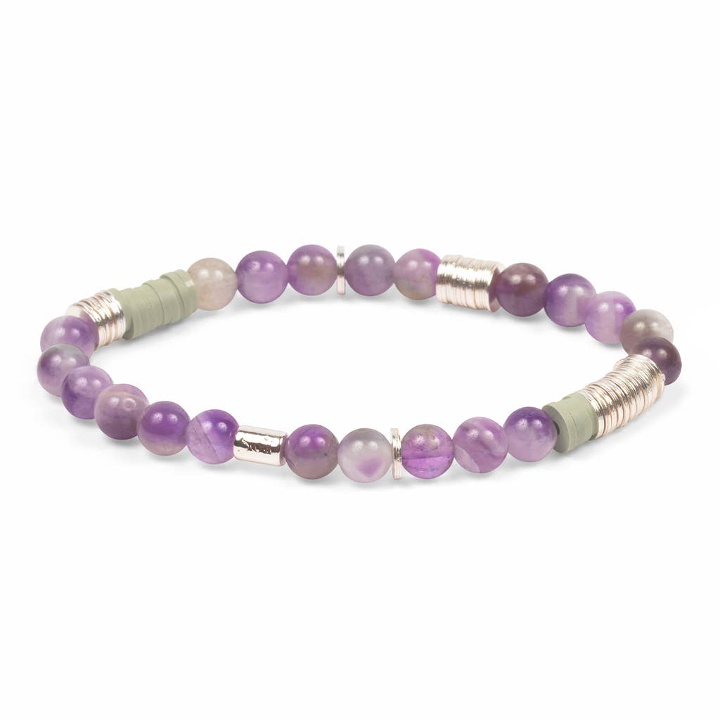 Amethyst Stone Stacking Bracelet
