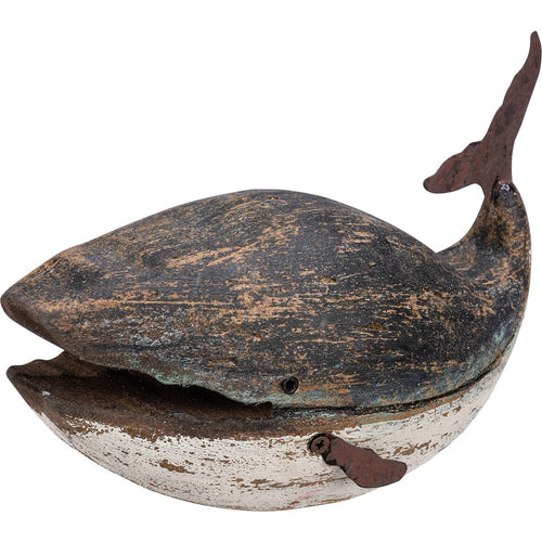 Medium Wooden Blue Whale Sitter