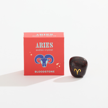 Load image into Gallery viewer, Aries Boxed Zodiac Crystal - Bloodstone