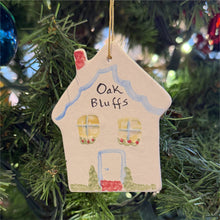 Load image into Gallery viewer, Oak Bluffs Gingerbread House Ceramic Ornament