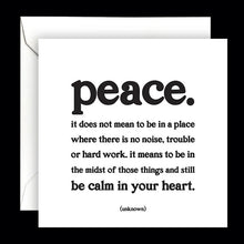 Load image into Gallery viewer, Peace. (Unknown) Card