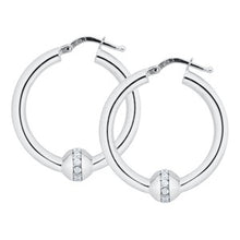 Load image into Gallery viewer, Cape Cod Classic Hoops with Silver and CZ Inlay