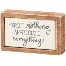 Load image into Gallery viewer, Expect Nothing Box Sign Mini