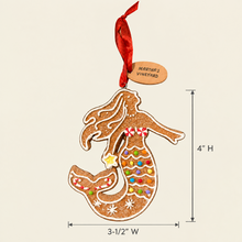 Load image into Gallery viewer, Martha’s Vineyard Gingerbread Mermaid Ornament