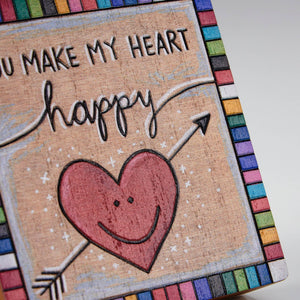 Heart Happy Block Sign