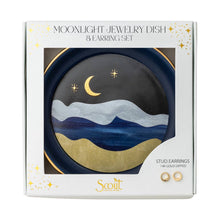 Load image into Gallery viewer, Jewelry Dish &amp; Stud Earring Set - Moonlight/Midnight Blue