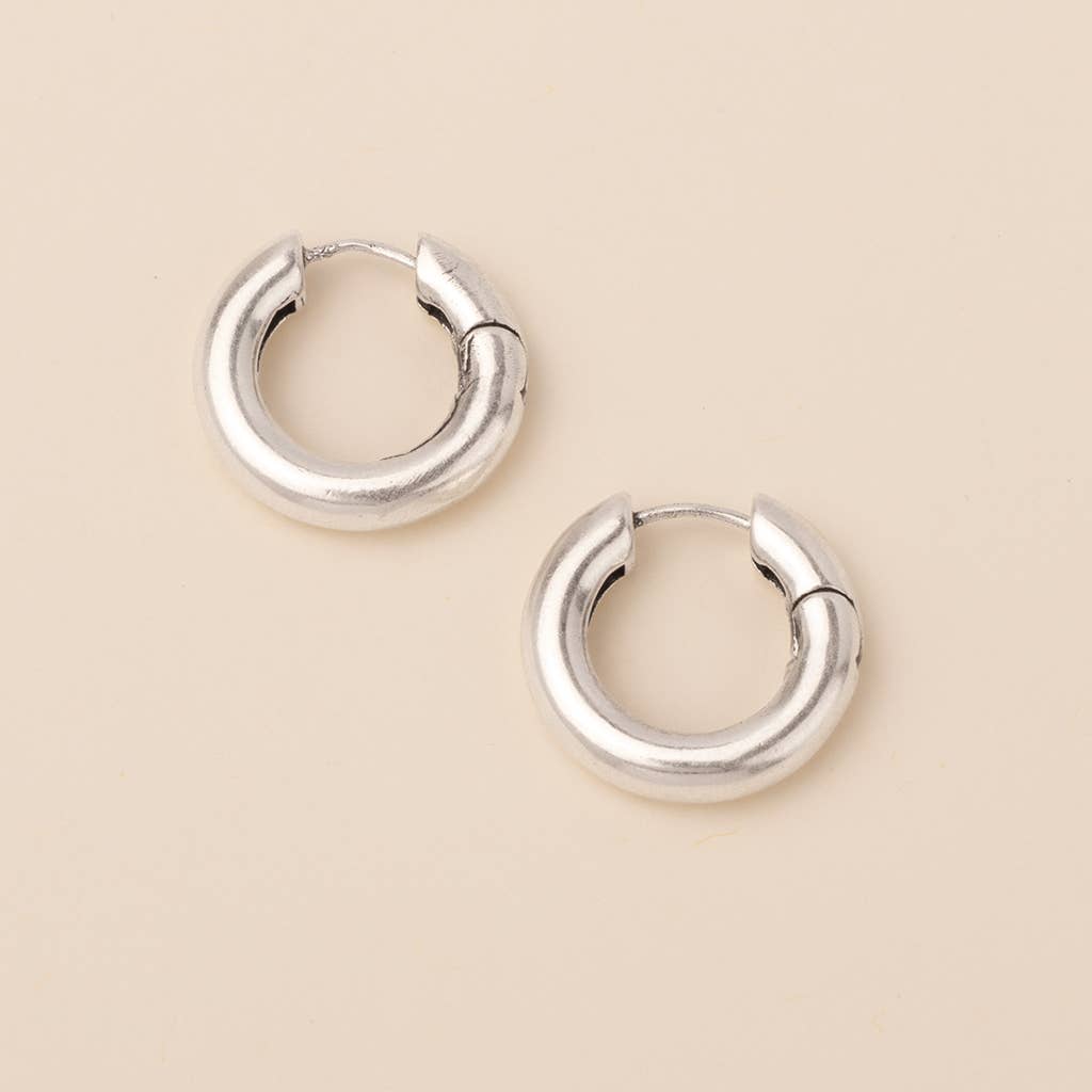 Stellar Sterling Silver Hoop