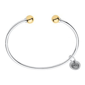 CC Open Cuff 14KT Yellow Gold Balls