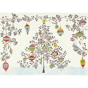 Watercolor Ornament Tree Deluxe Boxed Holiday Cards