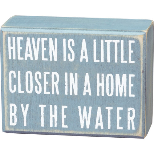 Home By The Water Blue Box Sign