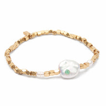 Load image into Gallery viewer, Pearl Affirmation Bracelet - Courage/Gold