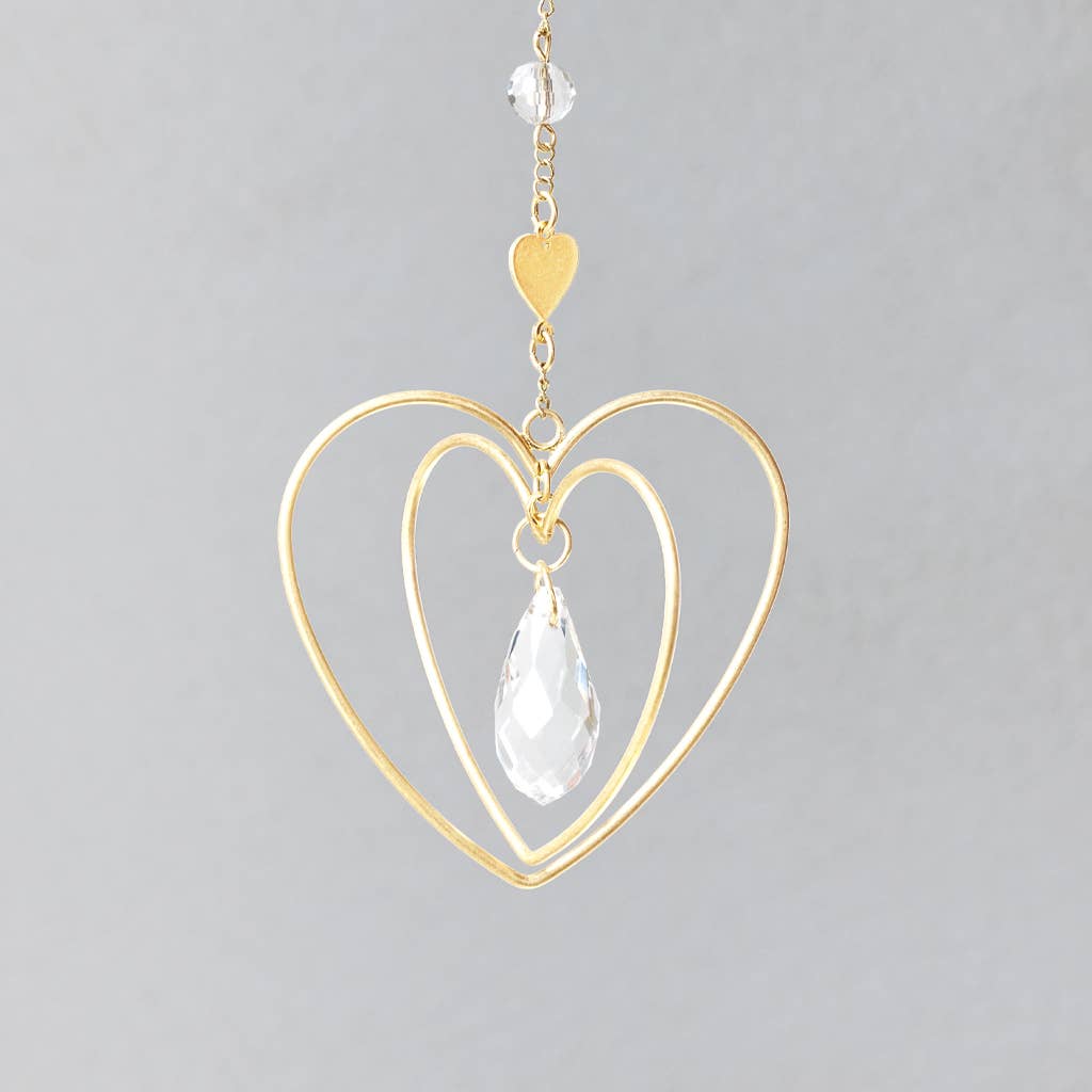 Gold Heart Suncatcher