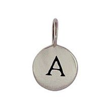 Load image into Gallery viewer, Sterling Silver A Initial Disk Charm