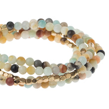 Load image into Gallery viewer, Amazonite Gemstone Wrap With Gold Accents