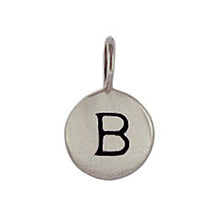 Load image into Gallery viewer, Sterling Silver B Initial Disk Charm