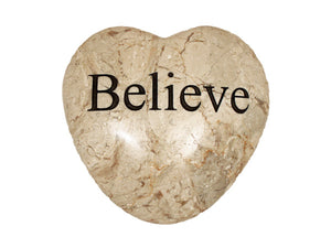 Believe Large Engraved Heart