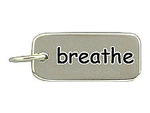 Load image into Gallery viewer, Sterling Silver Breathe Word Tag Charm