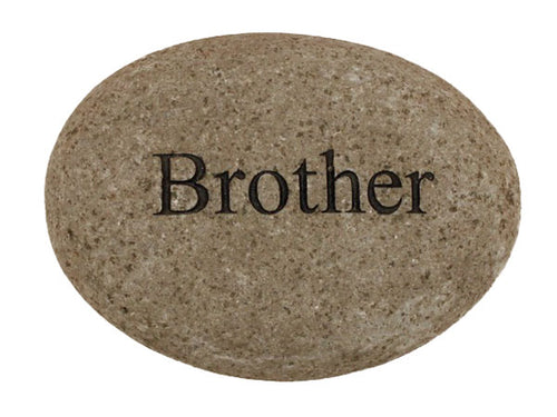 Brother Carved River Stone