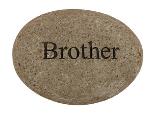 Brother Carved River Stone