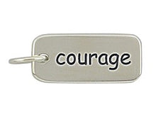 Load image into Gallery viewer, Sterling Silver Courage Word Tag Charm