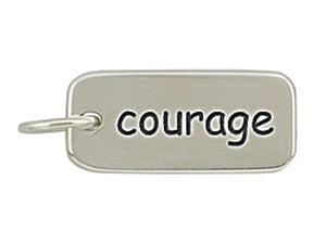 Sterling Silver Courage Word Tag Charm