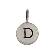 Load image into Gallery viewer, Sterling Silver D Initial Disk Charm