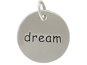 Sterling Silver Dream Round Word Charm