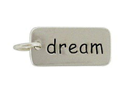 Sterling Silver Dream Word Tag Charm
