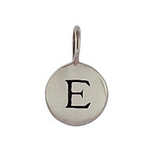 Load image into Gallery viewer, Sterling Silver E Initial Disk Charm