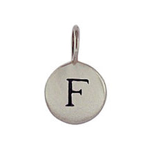 Load image into Gallery viewer, Sterling Silver F Initial Disk Charm
