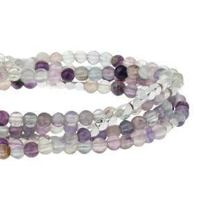 Fluorite Gemstone Wrap With Silver Accents