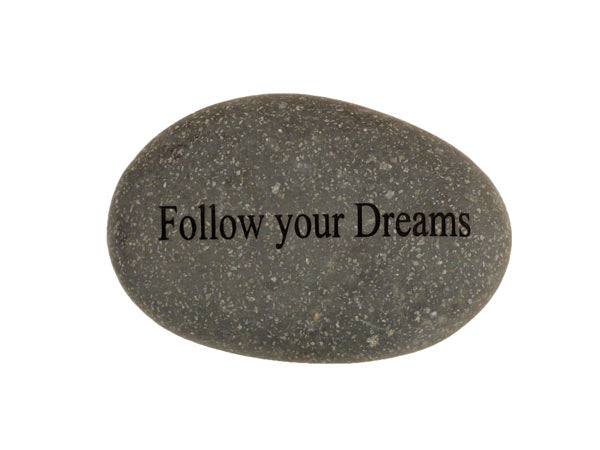 Follow Your Dreams Small Carved Beach Stone