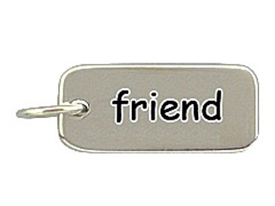 Sterling Silver Friend Word Tag Charm