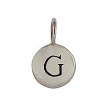 Load image into Gallery viewer, Sterling Silver G Initial Disk Charm
