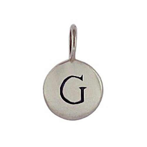 Sterling Silver G Initial Disk Charm