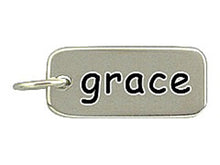 Load image into Gallery viewer, Sterling Silver Grace Word Tag Charm