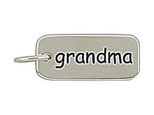 Load image into Gallery viewer, Sterling Silver Grandma Word Tag Charm