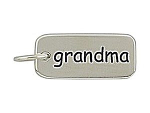 Sterling Silver Grandma Word Tag Charm