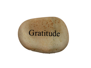 Gratitude Small Carved Beach Stone