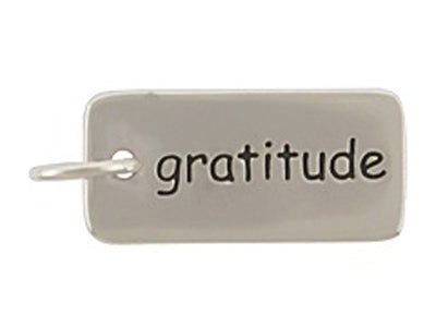 Sterling Silver Gratitude Word Tag Charm