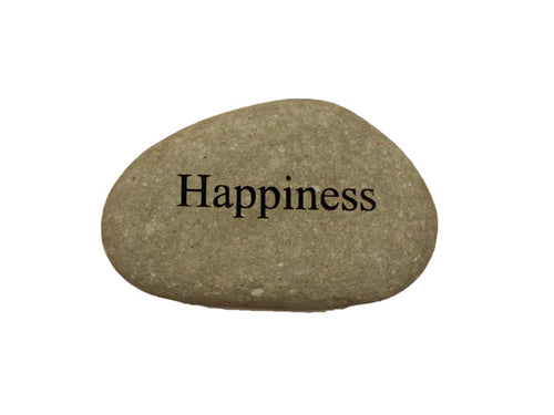 Happiness Small Carved Beach Stone