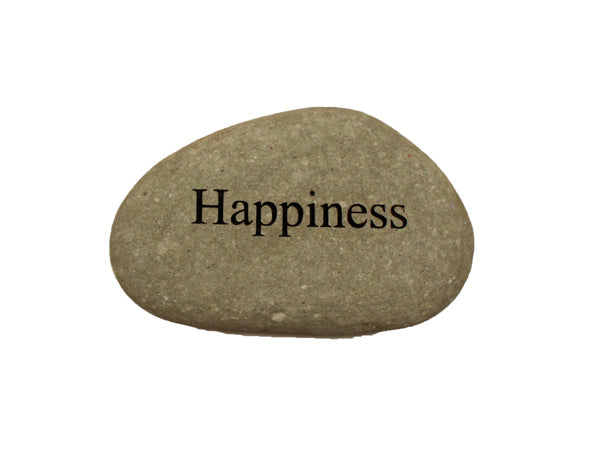 Happiness Small Carved Beach Stone