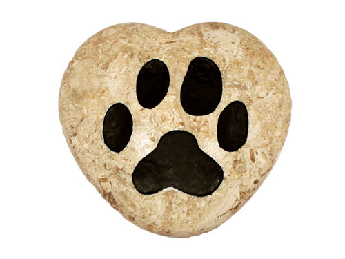 Paw Print Large Engraved Heart